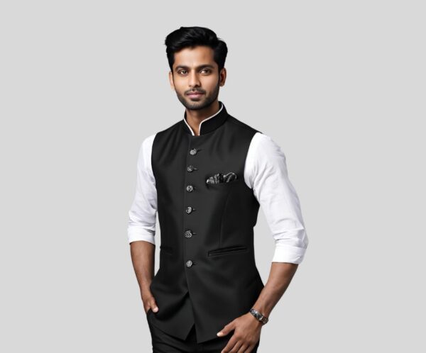 Black Waistcoat, Nehru Jacket