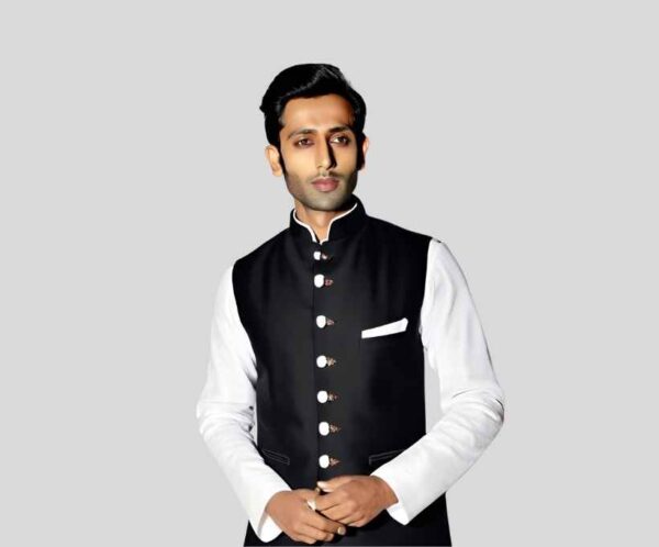 Black Waistcoat, Nehru Jacket